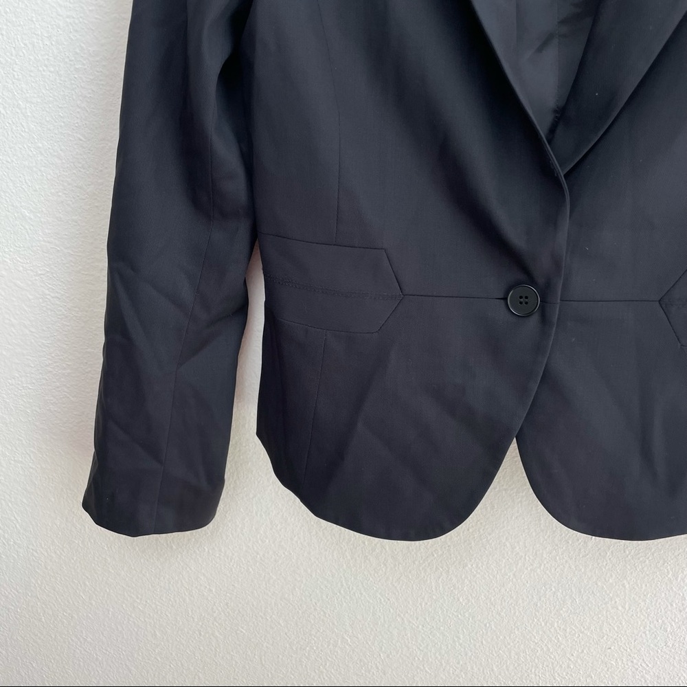 Theory Wool Black Fitted Single Button Blazer Jac… - image 3